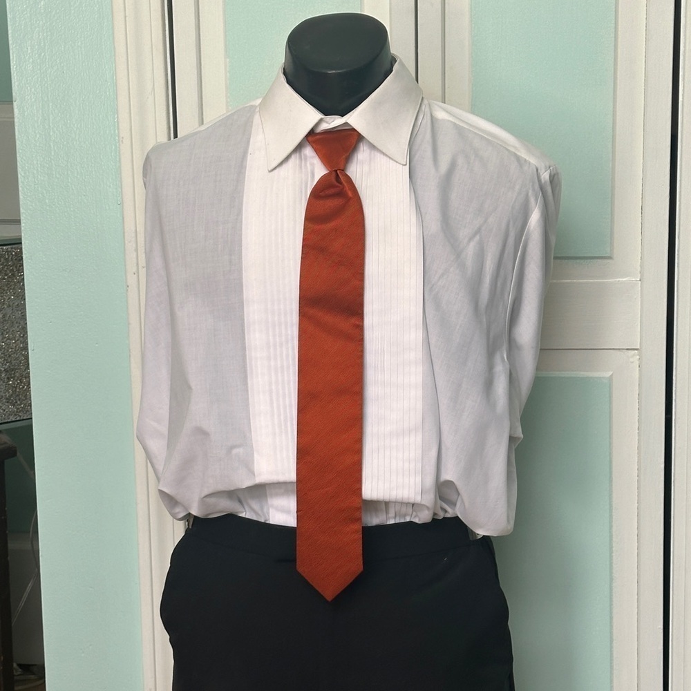 Burnt Orange Skinny Twill Tie Wedding Prom Tuxedo Pre Tied 4 available